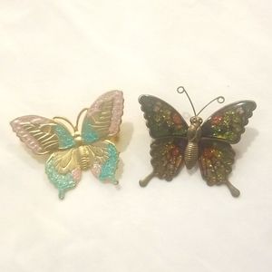 Vintage BUTTERFLY BROOCH Set of 2